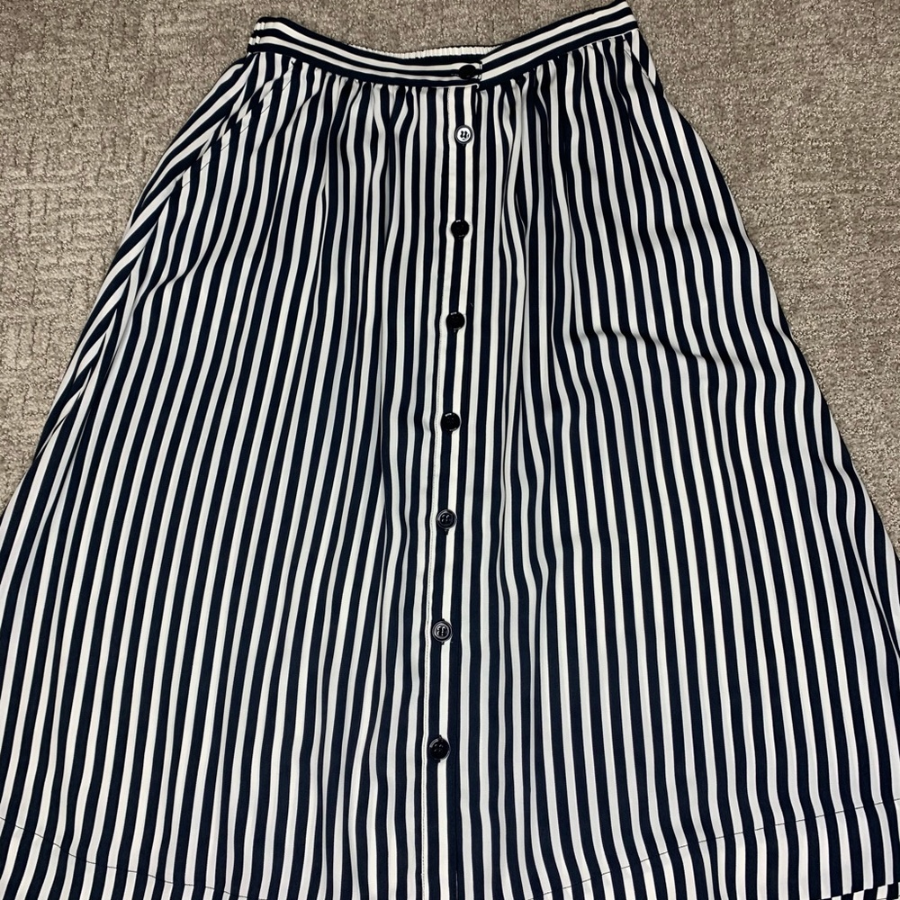 Navy blue striped skirt